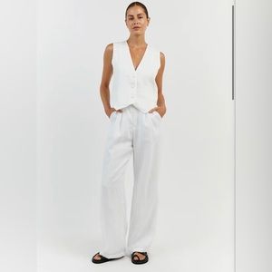 DISSH Norah Linen Pant in White - NWT - US 4